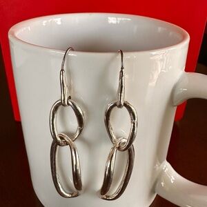 Stella Dot - Casual Silver Hoop Earrings